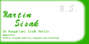 martin sisak business card